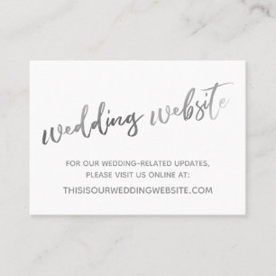 Silver White Wedding Website & Save the Date Card
