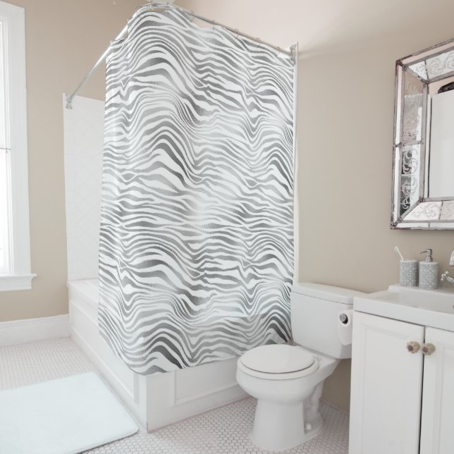 Silver White Zebra Print (In Situ)