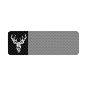 Silver Wild Deer on Carbon Fibre Style Decor