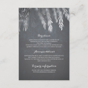 Silver Willow Tree Branches Wedding Details Insert