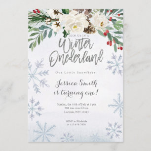 Silver Winter Onederland 1ère invitation anniversa