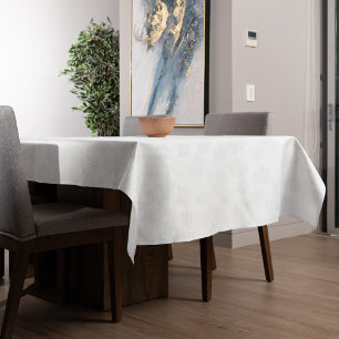 Silver Winter Snowflake Simple Minimalist Pattern Tablecloth