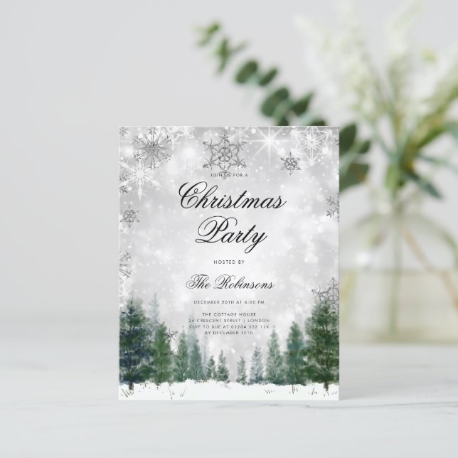 Silver Winter Wonderland Invite Program Menu  (Standing Front)