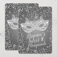 Silver Winter Wonderland Masquerade Sweet 16 Party