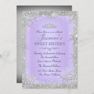 Silver Winter Wonderland violet doux 16 Invitation