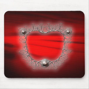 Silver Wireframe Mandelbrot Fractal Mouse Pad