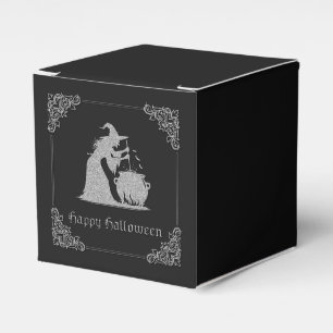 Silver Witch & Cauldron Halloween Favor Box