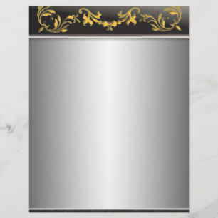 Silver With Gold On Black Border Decorative Flyer