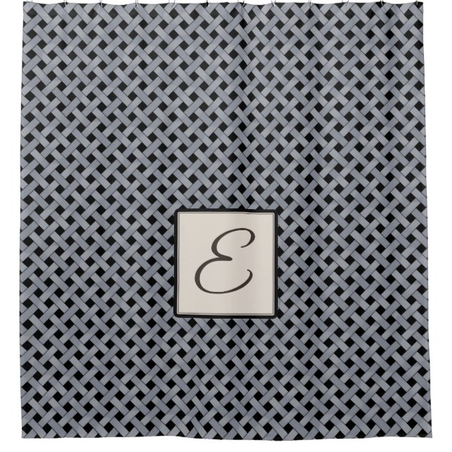 Silver Woven Rattan on Custom Colour with Monogram (Front)
