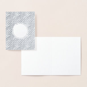 Silver Zebra print Personalized Hello Foil Card