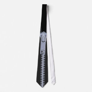 Silver Zipper Tie