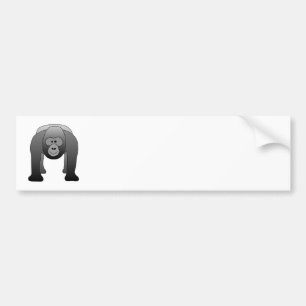 Silverback Gorilla Cartoon Bumper Sticker