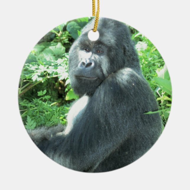 silverback Gorilla Ceramic Ornament (Front)