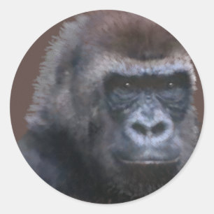 Silverback Gorilla Classic Round Sticker