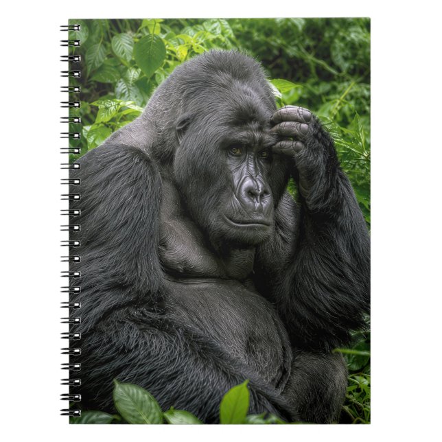 Silverback Gorilla Deep In Thought Notebook (Front)