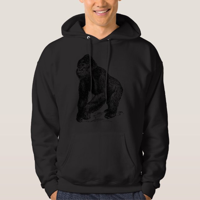 Silverback Gorilla Silver Back Primate Ape  1 Hoodie (Front)