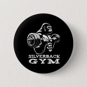 Silverback Gym Gorilla Weightlifting Workout Fitne 2 Inch Round Button