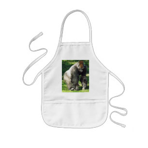 Silverback Male Lowland Gorilla Standing Up Kids Apron