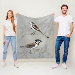 Silvered Aviary A Pair Fleece Blanket
