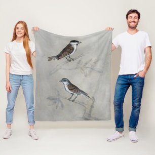 Silvered Aviary   A Pair Of Birds Fleece Blanket