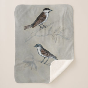 Silvered Aviary   A Pair Of Birds Sherpa Blanket