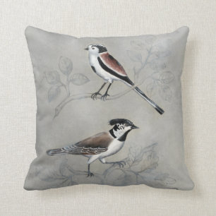 Silvered Aviary   A Pair Throw Pillow