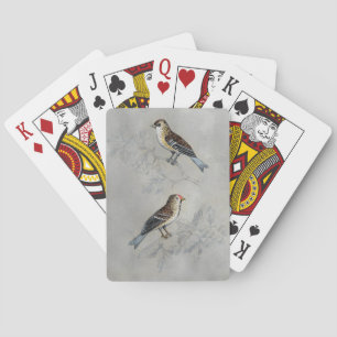 Silvered Aviary   Two Birds Playing Cards
