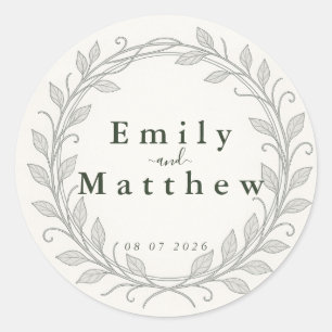 Silverleaf Elven Wedding Classic Round Sticker