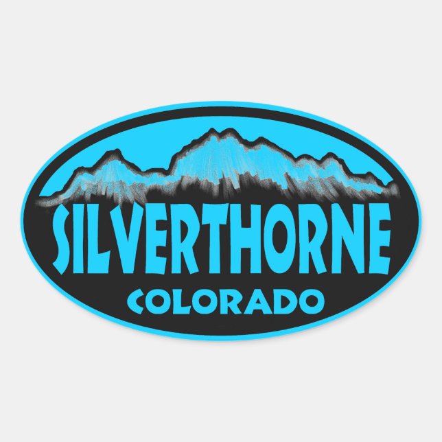 Silverthorne Colorado blue oval stickers (Front)