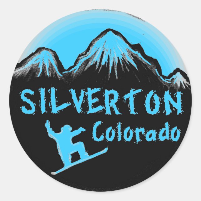 Silverton Colorado artistic skier Classic Round Sticker (Front)