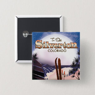 Silverton Colorado ski poster 2 Inch Square Button