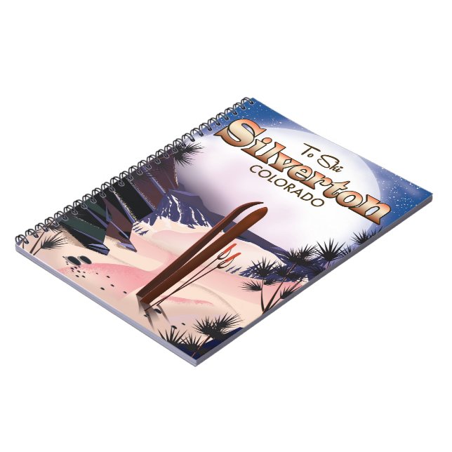 Silverton Colorado ski poster Notebook (Left Side)