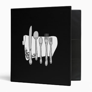 Silverware Black White Design Binder