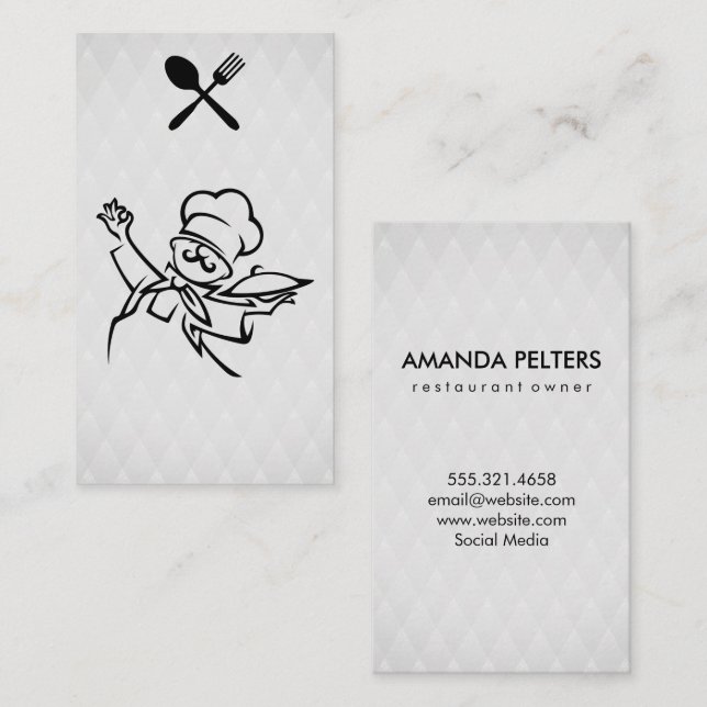 Silverware | Chef Serving Platter Business Card (Front/Back)