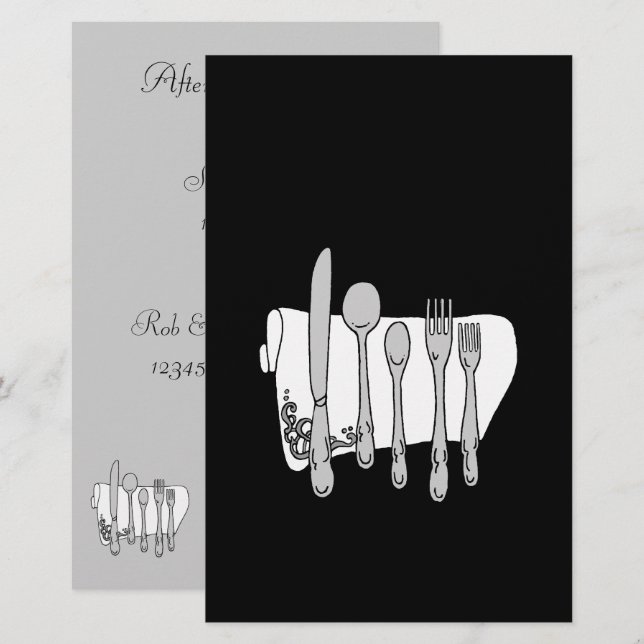 Silverware Custom Black White Template  5.5x8.5" (Front/Back)