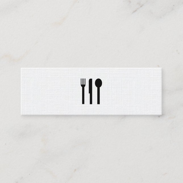 Silverware / Linen Pattern Mini Business Card (Front)