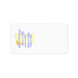 Silverware Restaruant Design Label Template