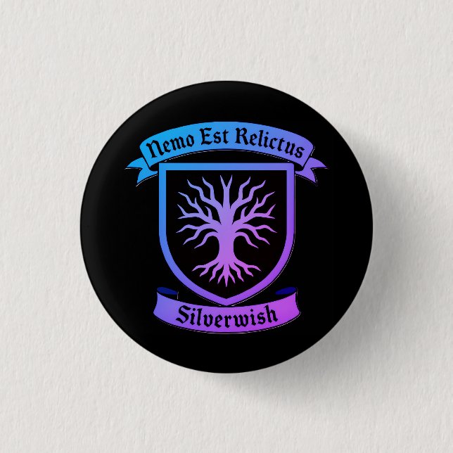 SilverWish Button/pin Blue-Purple Gradient  1 Inch Round Button (Front)