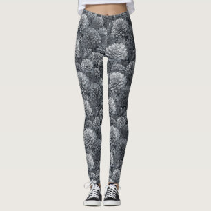 Silvery Active Wear  Dahlias Sparkle Women's Wear Leggings