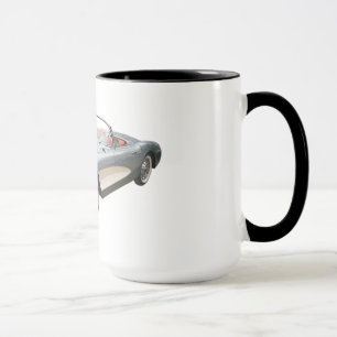 Silvery blue 1959 Corvette on coffee mug