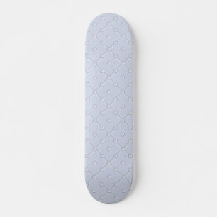 Silvery Blue Background, crisscross lines, beads Skateboard