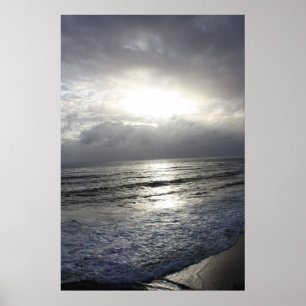 Silvery Blue Sunset Poster