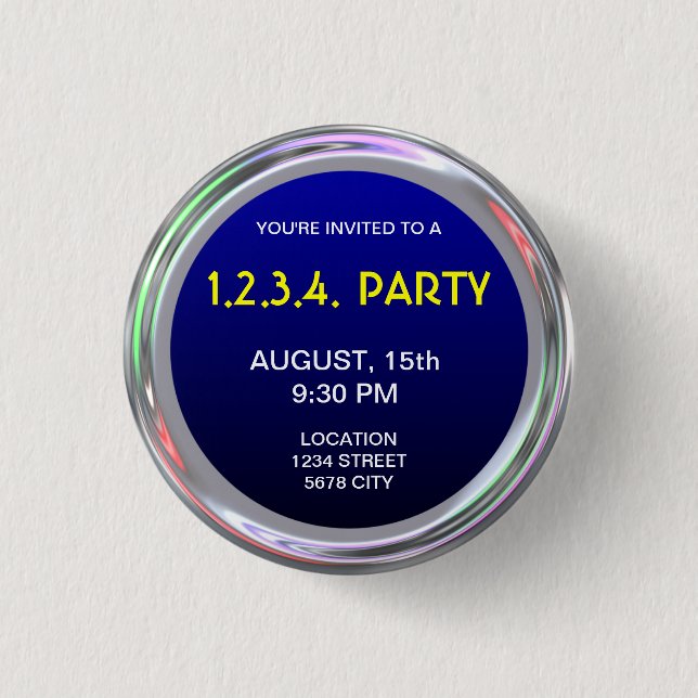 Silvery button for text, logo or image (Front)