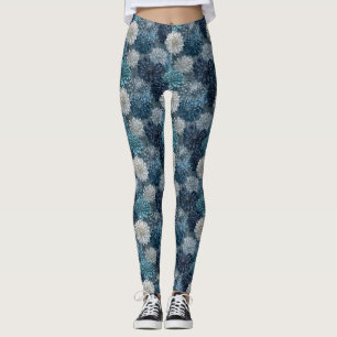 Silvery Cardio Dahlias Luxury Wedding Gifts Leggings