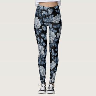 Silvery Cardio Gardenias Themed Gifts For Grandma Leggings