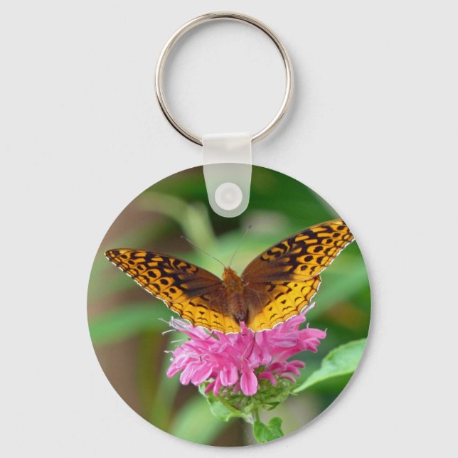 Silvery Checkerspot Butterfly Keychain (Front)