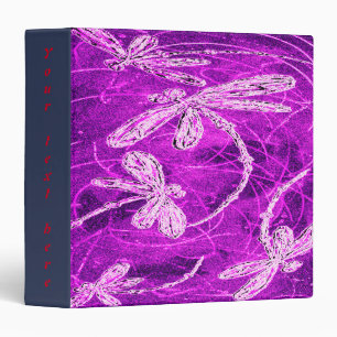 Silvery Dragonflies on a Magic Magenta Sky Binder