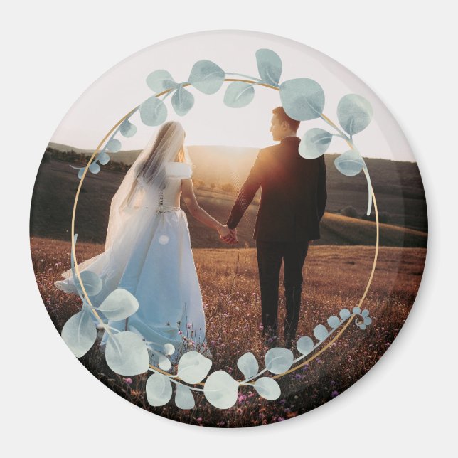 Silvery Eucalyptus Photo Magnet (Front)