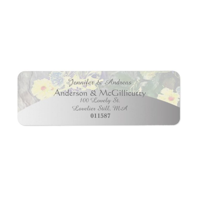 Silvery Floral Return Address labels (Front)