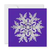 Silvery Geometric Snowflake on Bright Purple